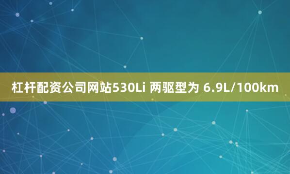 杠杆配资公司网站530Li 两驱型为 6.9L/100km
